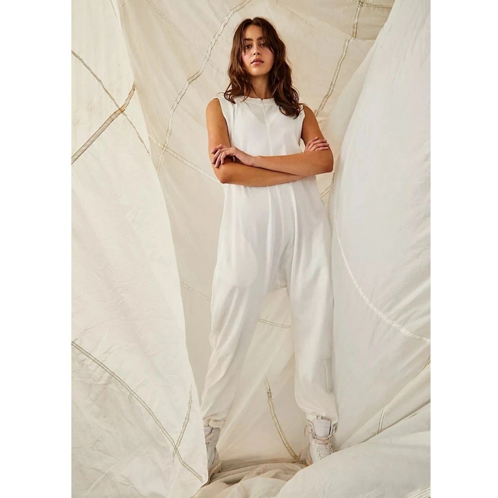 Free People Movement Riviera Jumpsuit White Sleeveless / Women's Small